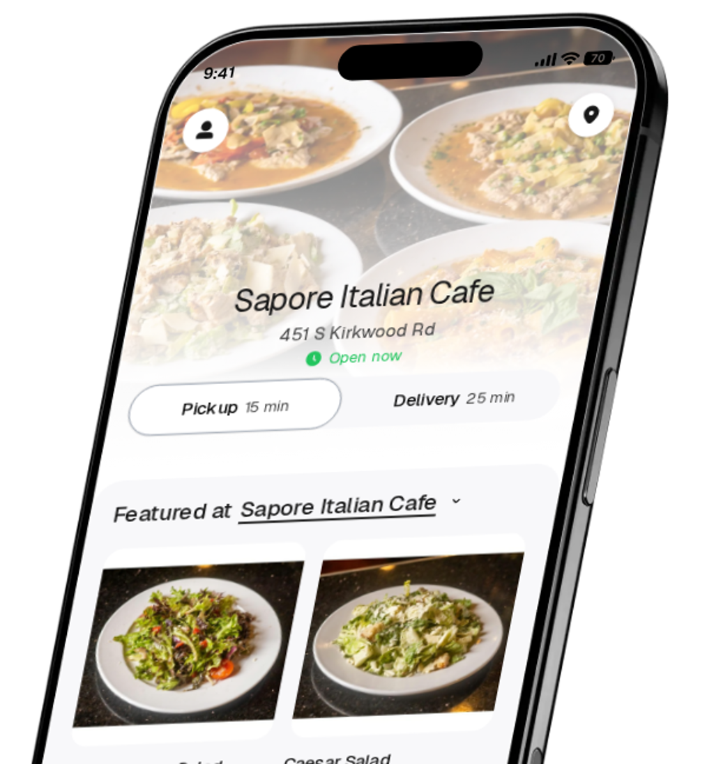 Sapore Italian Cafe app preview